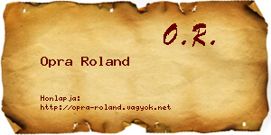 Opra Roland névjegykártya